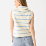 Striped Hald Vest Knit Vest Ivory/ Powder Blue