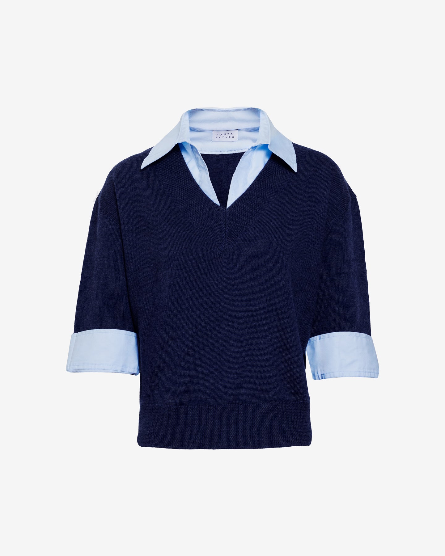 Esme Sweater Combo Top Maritime Blue Melange/Oxford