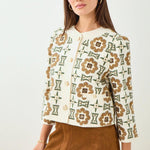 Dakota Jacket-Cotton Embellished Ivory