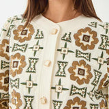 Dakota Jacket-Cotton Embellished Ivory
