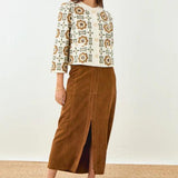Dakota Jacket-Cotton Embellished Ivory