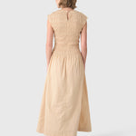 Ale Maxi Dress Mico Pinstripe Sand