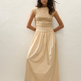 Ale Maxi Dress Mico Pinstripe Sand