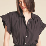 Birds Of Paradis Marianne B Ruffle Top Black