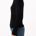 Goldie Long Sleeve Button Tee Black