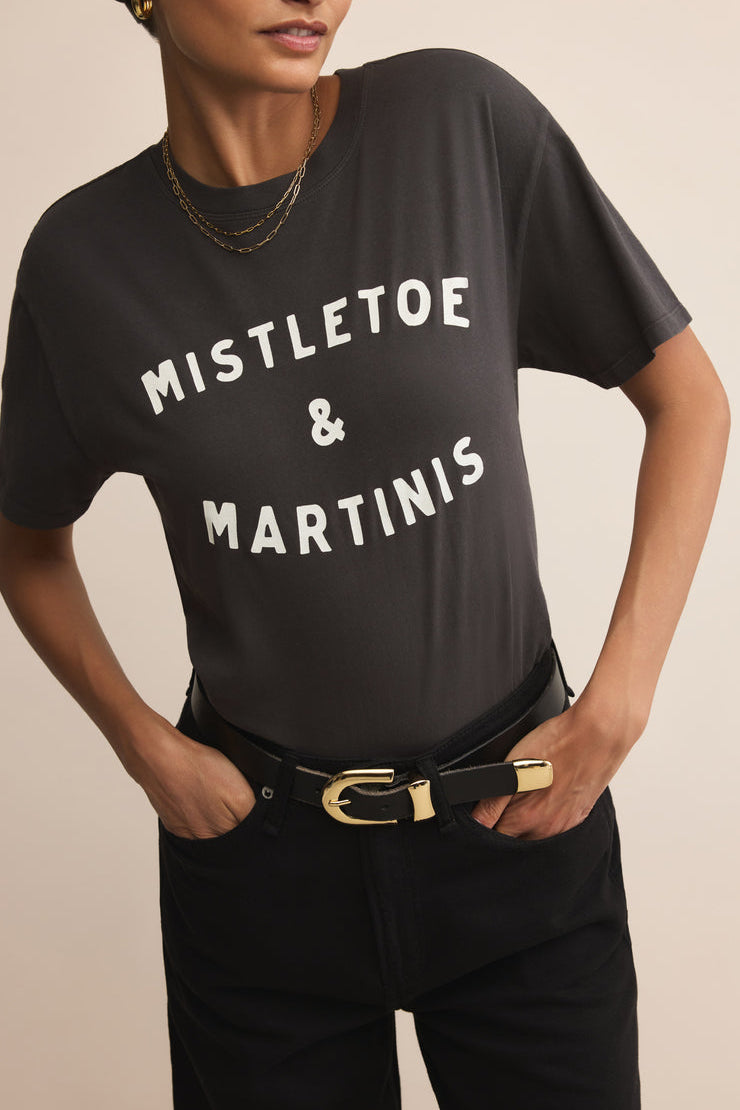 Mistletoe Boyfriend Tee Black Sand