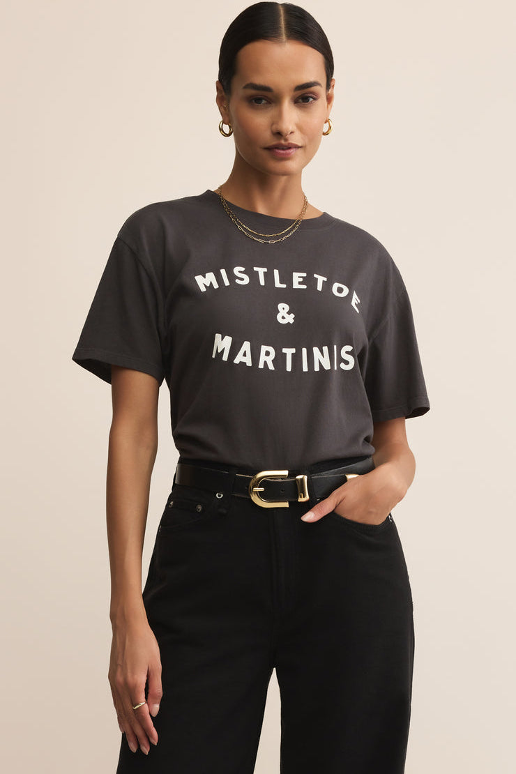 Mistletoe Boyfriend Tee Black Sand