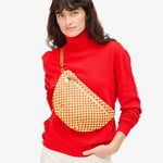 Le Grande Fanny Pack Natural and Cream Woven Checker