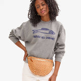 Le Grande Fanny Pack Natural and Cream Woven Checker