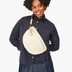 Le Grande Fanny Pack Cream Woven Checker