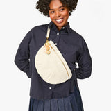 Le Grande Fanny Pack Cream Woven Checker