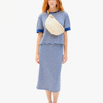 Le Grande Fanny Pack Cream Woven Checker