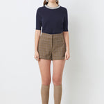 Navy Pearl Short Sleeve Sweater