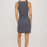 Harriet Midi Dress Navy Ivory Stripe
