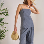 Striped Long Top Blue Multi