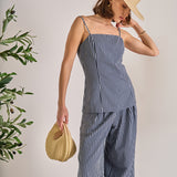 Striped Long Top Blue Multi