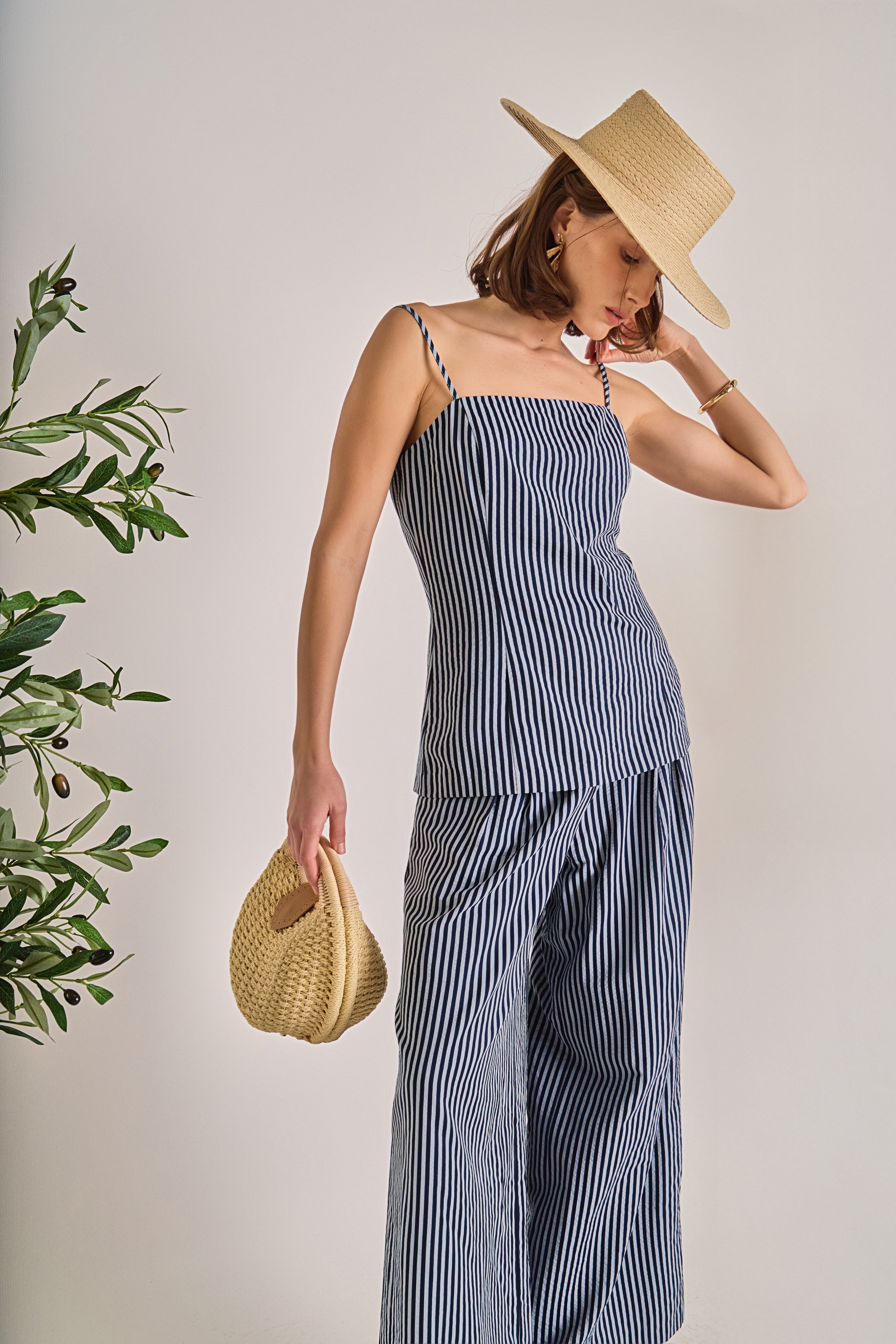 Striped Long Top Blue Multi