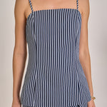 Striped Long Top Blue Multi