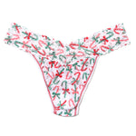 Printed Signature Lace Original Rise Thong Candy Canes
