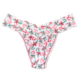 Printed Signature Lace Original Rise Thong Candy Canes