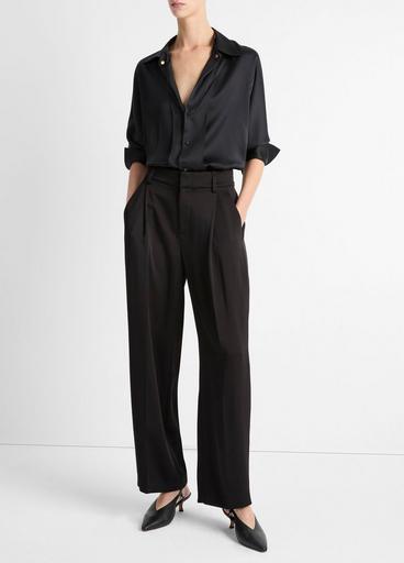 Satin Wide Leg Black