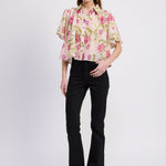 Lois Top Pink Fuchsia Olive