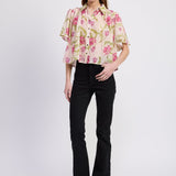 Lois Top Pink Fuchsia Olive