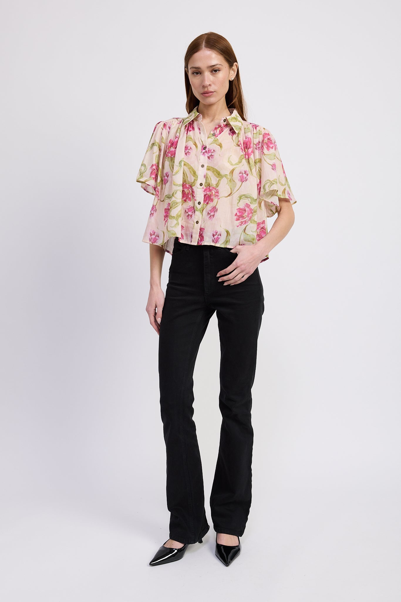 Lois Top Pink Fuchsia Olive