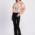 Lois Top Pink Fuchsia Olive