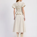 Azra Midi Skirt Ivory Navy