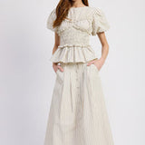 Azra Midi Skirt Ivory Navy