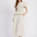 Azra Midi Skirt Ivory Navy