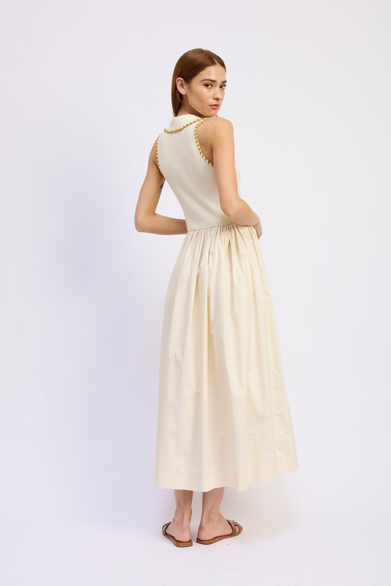 Rosalie Mixed Media Midi Dress