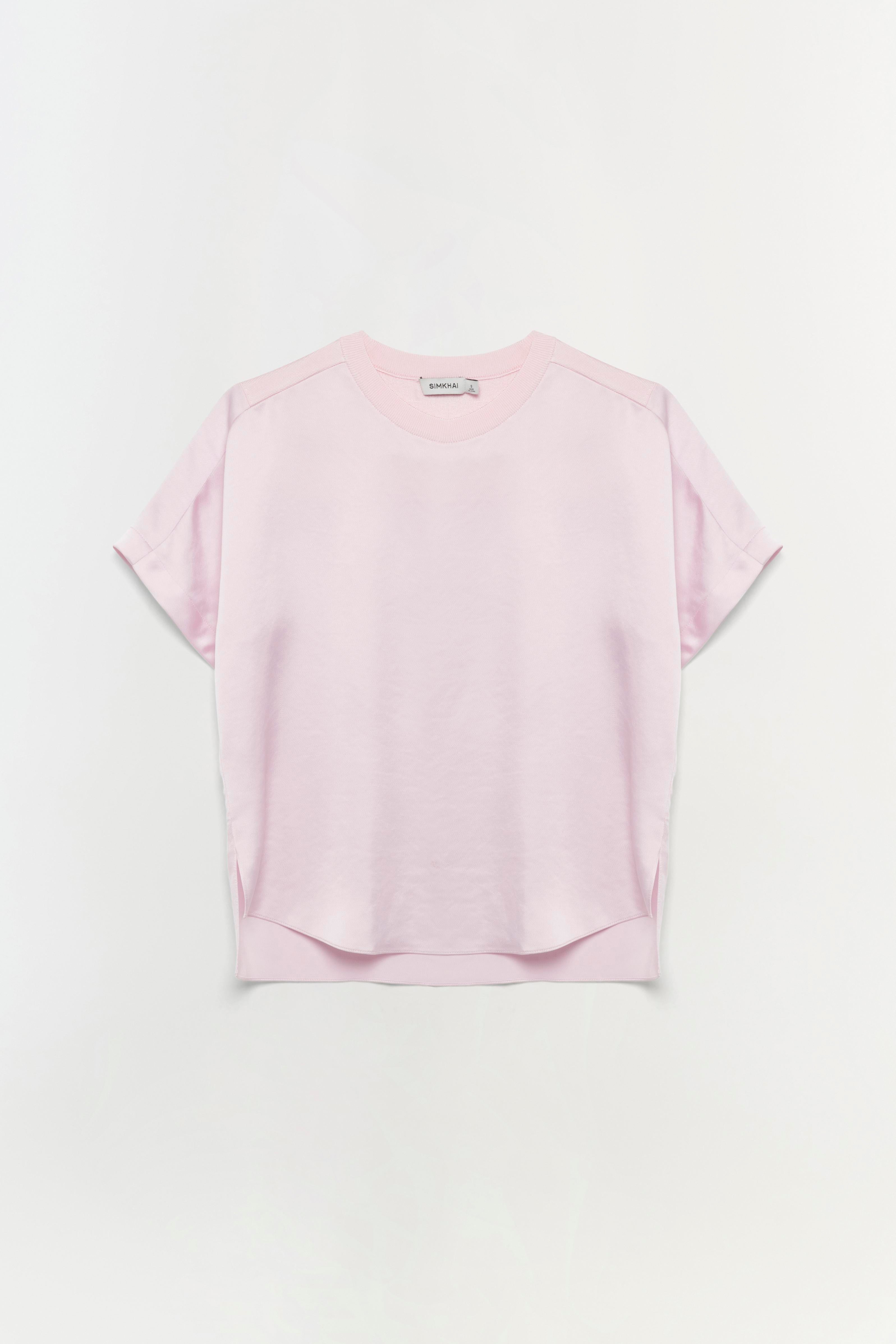 Addy Short Sleeve Knit Back T-Shirt Ballet Pink