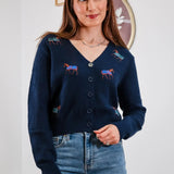 Esme Embroidered Horse Button Down Sweater