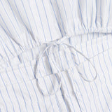 Marcy Cotton Mini Shirt Dress White Stripe