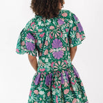 Green and Purple Floral Mini Dress