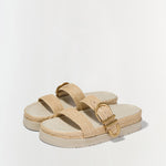 Aida Raffia Buckle Sandal Natural