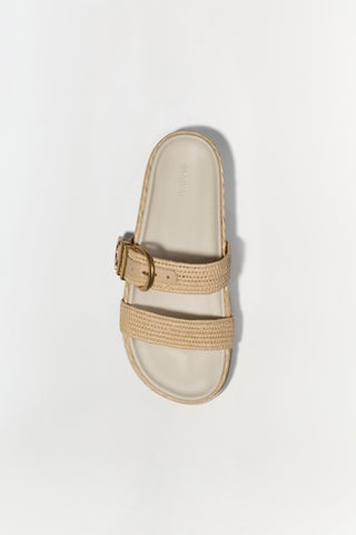 Aida Raffia Buckle Sandal Natural