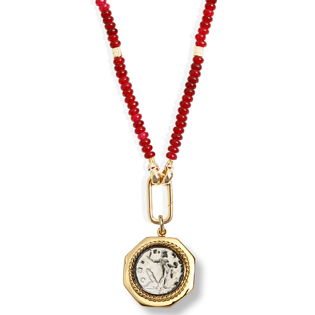 Indra Necklace Red w Apollo Pendant