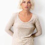 Women's Long Sleeve Melange Cream