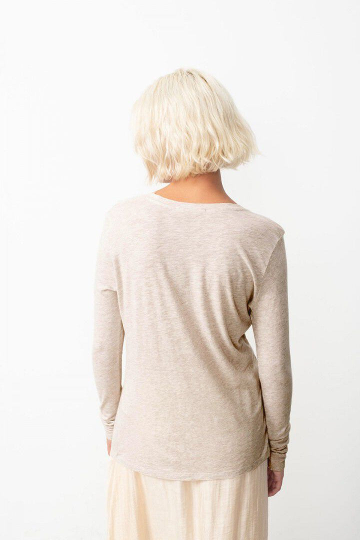 Women's Long Sleeve Melange Cream