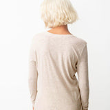 Women's Long Sleeve Melange Cream