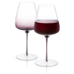 JoyJolt Black Swan Red Wine Glass Set