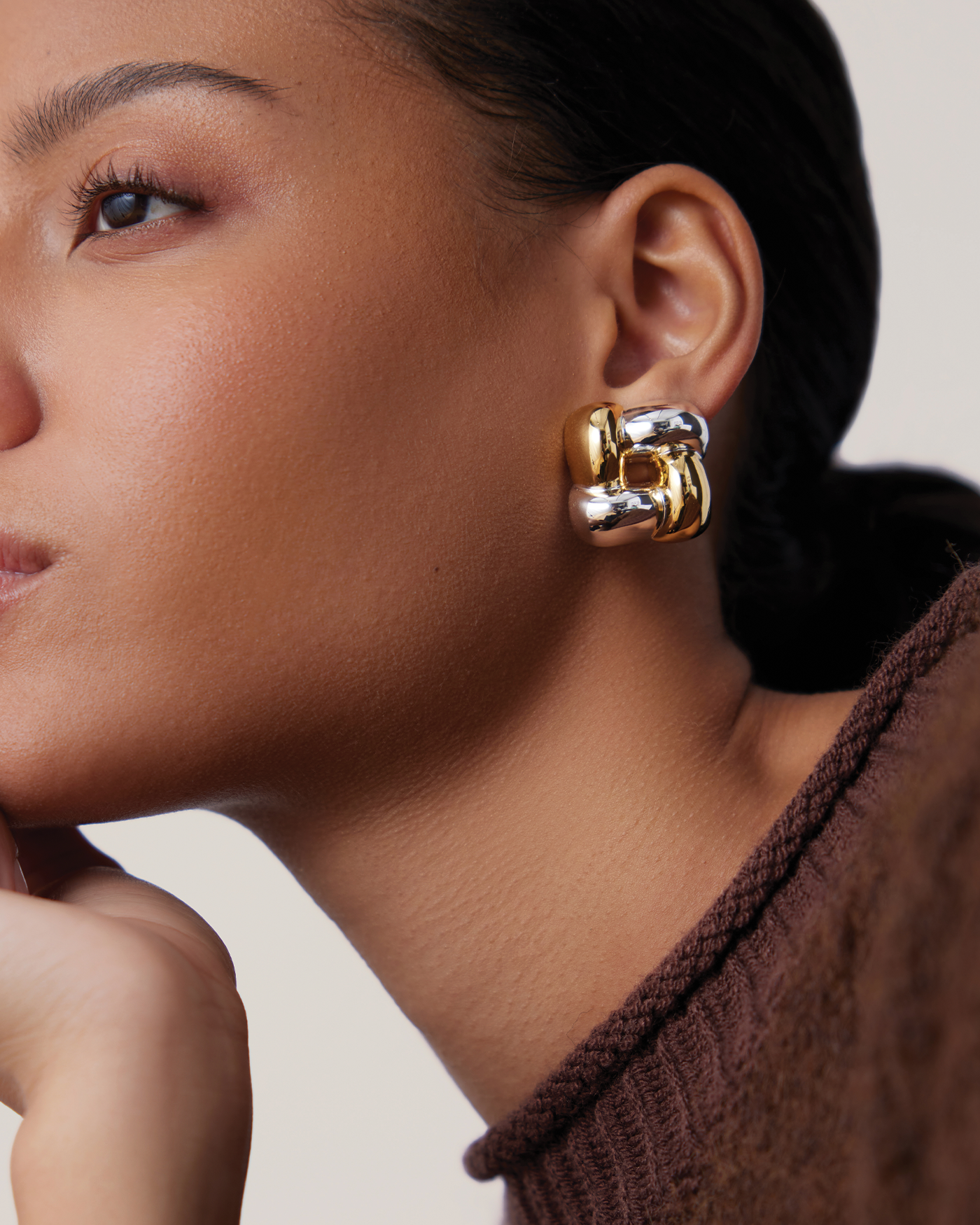 Medium Woven Square Earrings