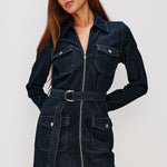 Jefferson Long Sleeve Dress Midnight Blue