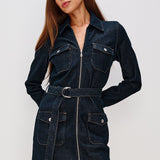 Jefferson Long Sleeve Dress Midnight Blue