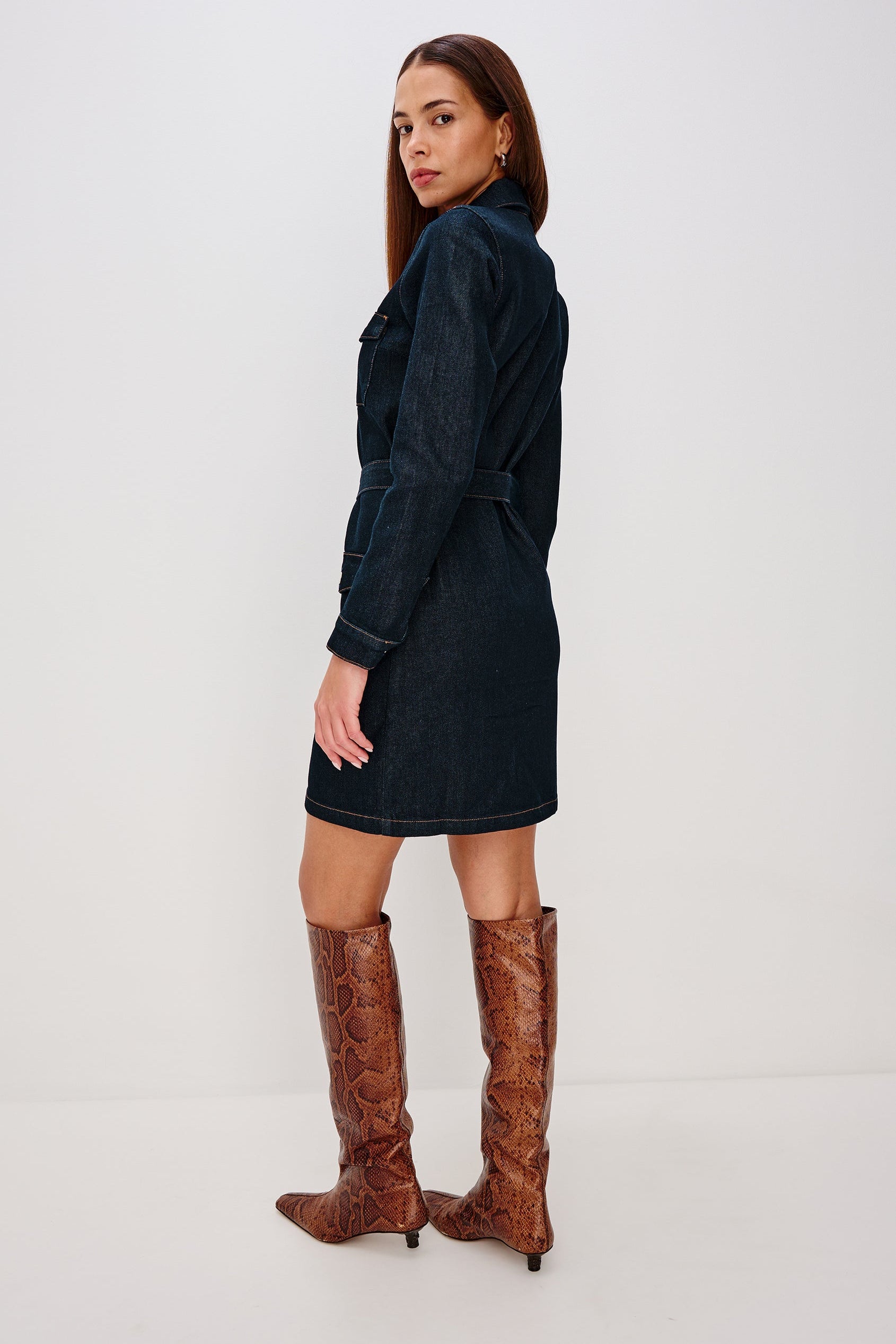 Jefferson Long Sleeve Dress Midnight Blue