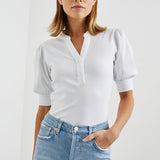 Jewel White Rib Top
