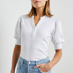 Jewel White Rib Top